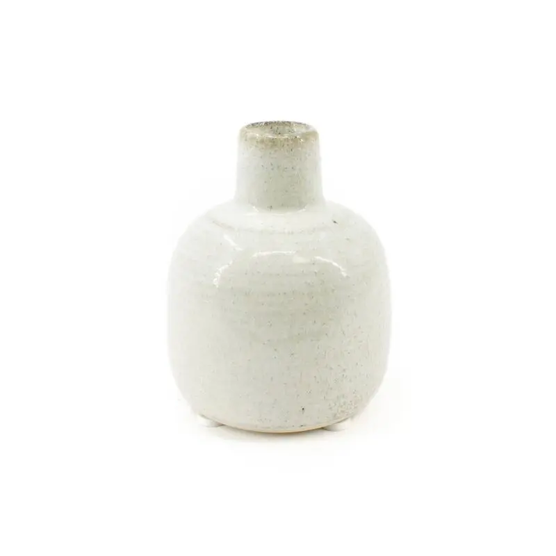 Small White Narrow Neck Porcelain Jar - 3.15 x 3.15 x 4 in