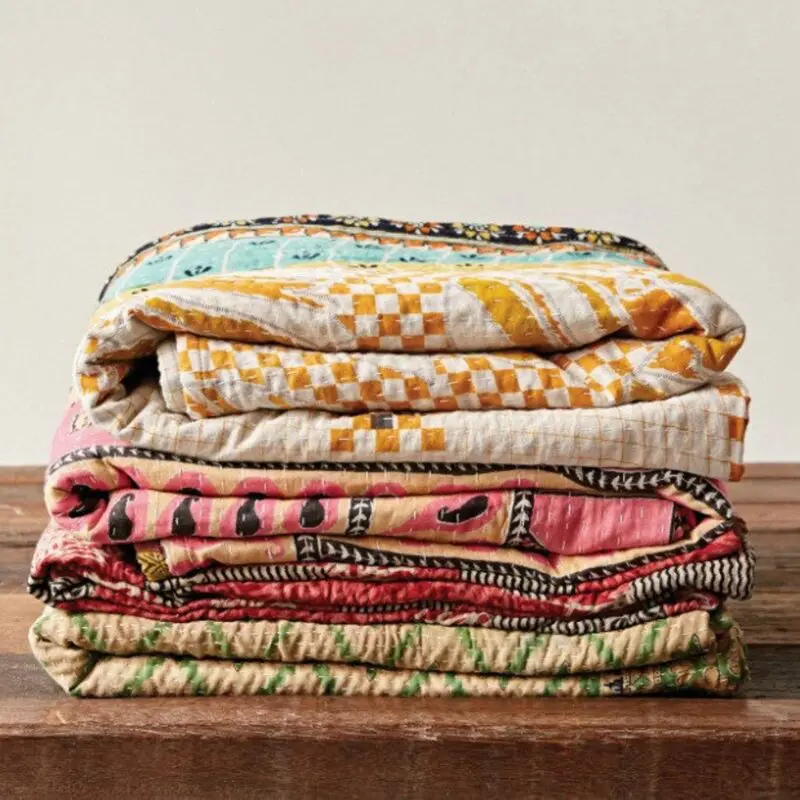 Authentic Vintage Kantha Quilt, Bohemian Home Decor | Gift