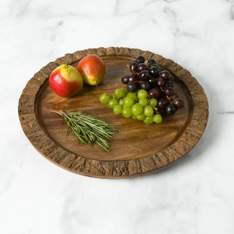 Rustic Lodge Wood Charcuterie Serving Tray Natural