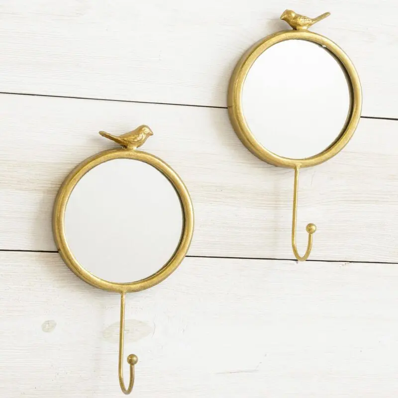 Gold Bird Mirrors with Hook (Pk/02 Ast)