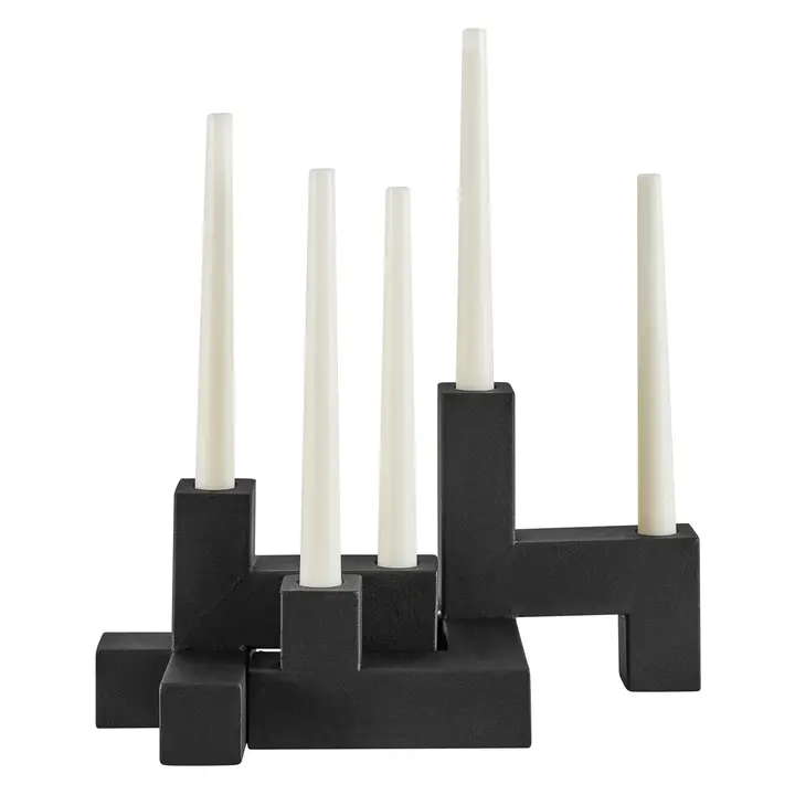 Featured Image for Black Metal Stacking Candelabra Taper Candle Holder Set